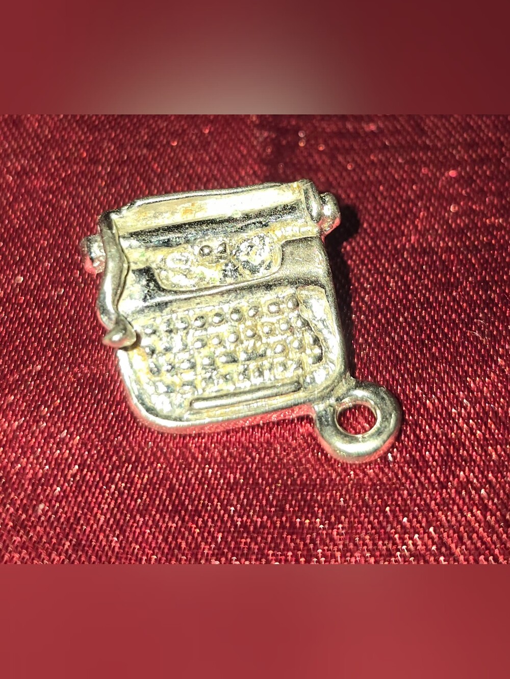 Silver Typewriter Charm Pendant